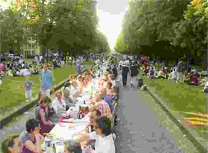 pique-nique g&eacute;ant dans l'Avenue du Ch&acirc;teau